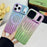 For iPhone 17 Pro Max Magnetic Case Multicolor Gradient Stripe TPU PC Shockproof Cover Compatible with Magsafe - Gradient Purple - 3