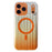 For iPhone 17 Pro Max Magnetic Case Gradient Stripe TPU PC Shockproof Cover Compatible with Magsafe - Orange - 1