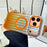 For iPhone 17 Pro Max Magnetic Case Gradient Stripe TPU PC Shockproof Cover Compatible with Magsafe - Orange - 4