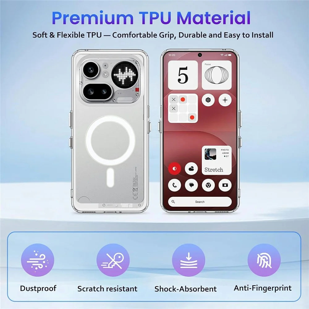 For Nothing Phone (4a) Pro Magnetic Case Transparent TPU Anti Drop Phone Cover - 3