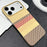 For iPhone 17 Pro Max Magnetic Case Striped Textile Pattern Skin-touch PC Cover - Yellow Stripe - 1