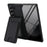 For Samsung Galaxy Z Fold6 5G Case Card Bag Kickstand Leather + PC Phone Cover with HD Screen Protector - Black - 5