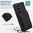 For Samsung Galaxy Z Fold6 5G Case Card Bag Kickstand Leather + PC Phone Cover with HD Screen Protector - Black - 6