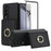 For Samsung Galaxy Z Fold3 5G Wallet Case Ring Holder PC PU Flip Phone Cover with HD Screen Protector - Black - 2