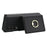 For Samsung Galaxy Z Fold3 5G Wallet Case Ring Holder PC PU Flip Phone Cover with HD Screen Protector - Black - 4