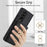 For Samsung Galaxy Z Fold4 5G Wallet Case Ring Holder PC PU Flip Phone Cover with HD Screen Protector - Black - 6