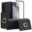 For Samsung Galaxy Z Fold6 5G Wallet Case Ring Holder PC PU Flip Phone Cover with HD Screen Protector - Black - 2