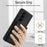 For Samsung Galaxy Z Fold6 5G Wallet Case Ring Holder PC PU Flip Phone Cover with HD Screen Protector - Black - 6