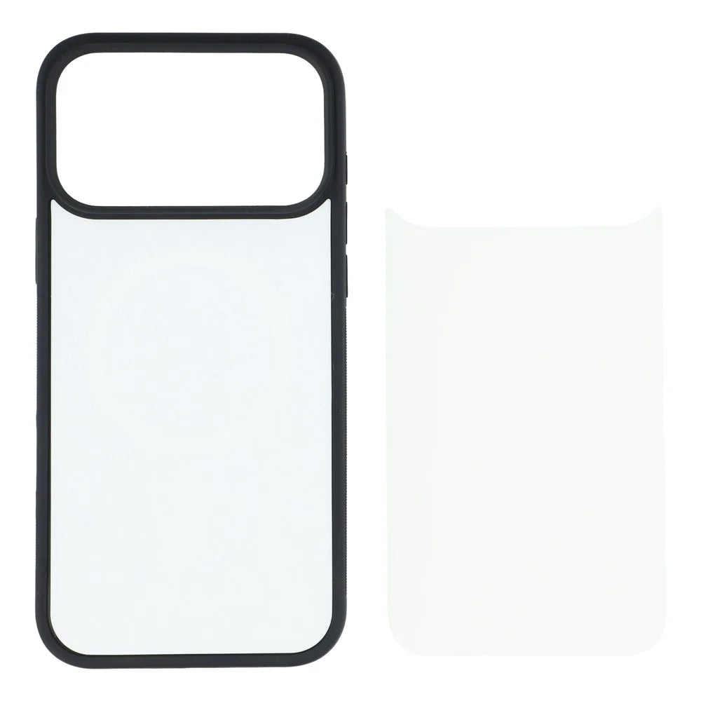 10Pcs for iPhone 17 Pro Case TPU PC Magnetic Ring DIY Blank Sublimation Phone Cover with Film Sheet - Black - 2