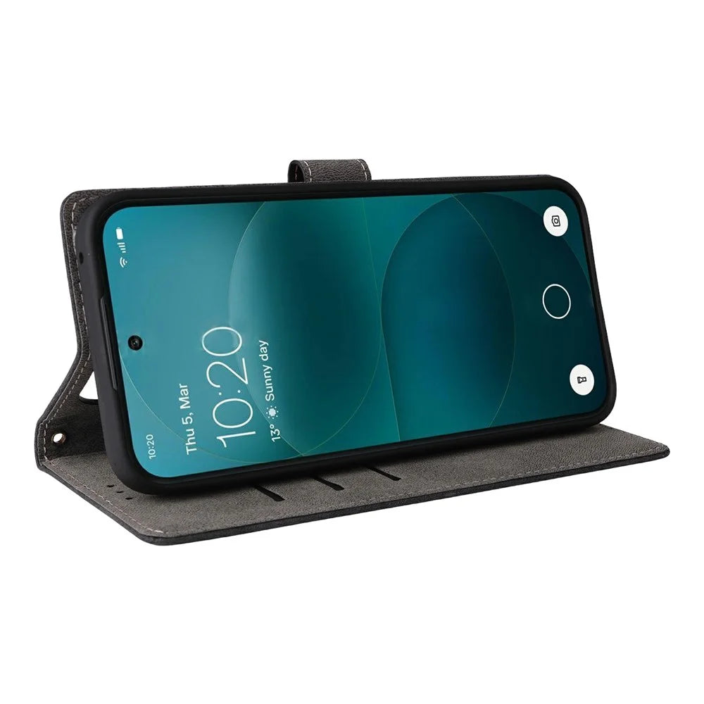 For Nothing Phone (4a) Pro Case Wallet RFID Blocking PU Leather Phone Cover Stand with Strap - Black - 4