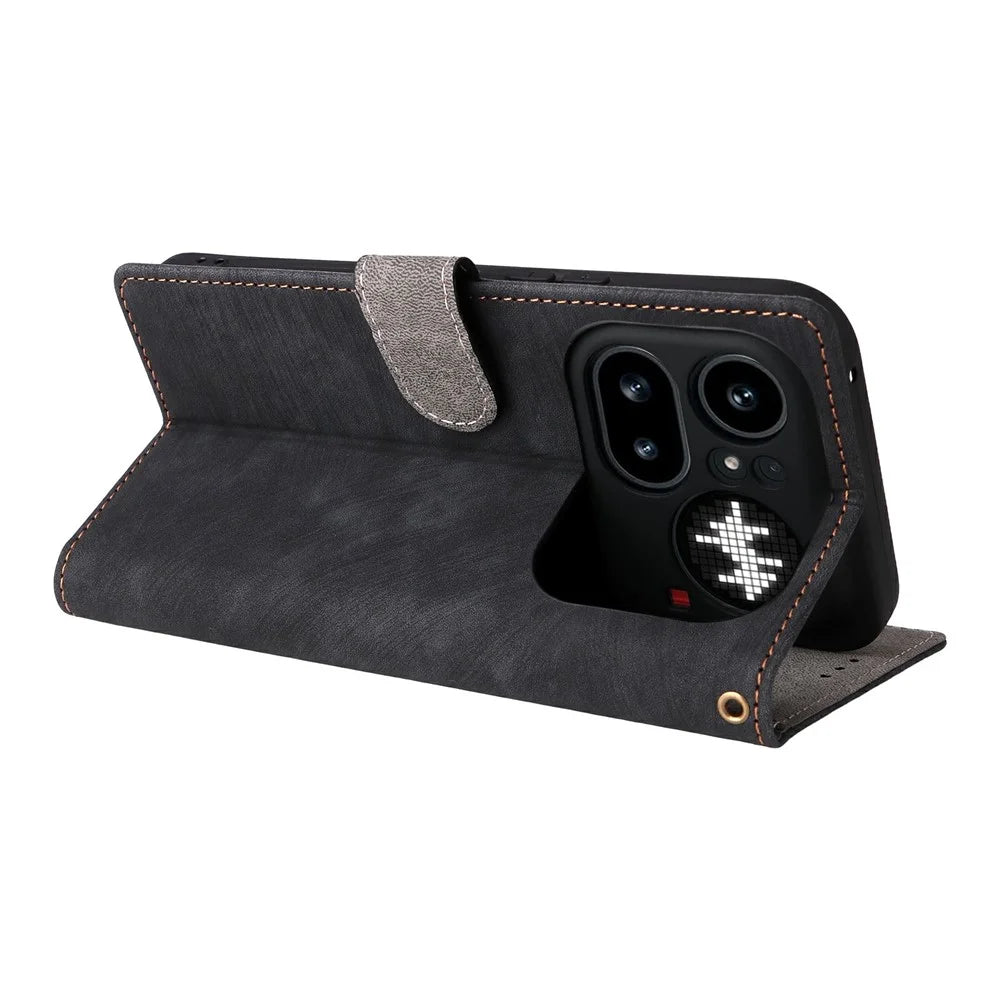 For Nothing Phone (4a) Pro Case Wallet RFID Blocking PU Leather Phone Cover Stand with Strap - Black - 5