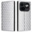 For Nothing Phone (4a) Pro Case Wallet Rhombus Imprinted PU Leather Phone Cover - Silver - 1