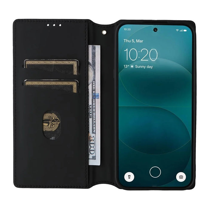 For Nothing Phone (4a) Pro Case Wallet Rhombus Imprinted PU Leather Phone Cover - Silver - 2