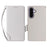 For Samsung Galaxy A37 5G Case Litchi Texture Wallet Leather Phone Cover with Wrist Strap - White - 1