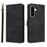 For Samsung Galaxy A37 5G Case Wallet RFID Blocking PU Leather Phone Cover Stand with Strap - Black - 1