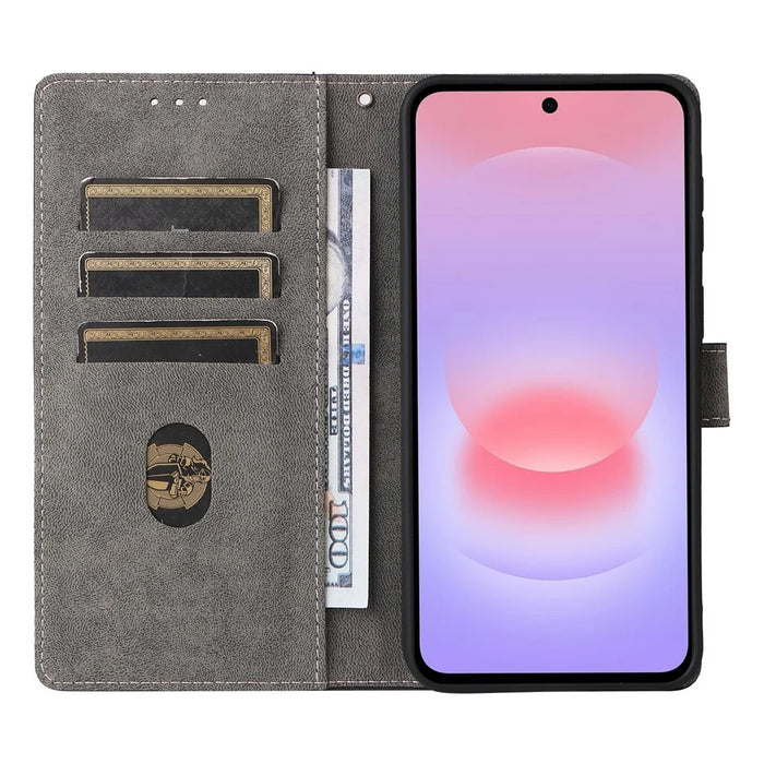 For Samsung Galaxy A57 5G Case Wallet RFID Blocking PU Leather Phone Cover Stand with Strap - Black - 2