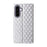 For Samsung Galaxy A57 5G Case Wallet Rhombus Imprinted PU Leather Phone Cover - Silver - 7