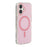 For iPhone 17 Magnetic Case Glitter Clear PC TPU Protective Cover - Rose - 1