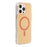 For iPhone 16 Pro Max Magnetic Case Glitter Clear PC TPU Protective Cover - Orange - 1