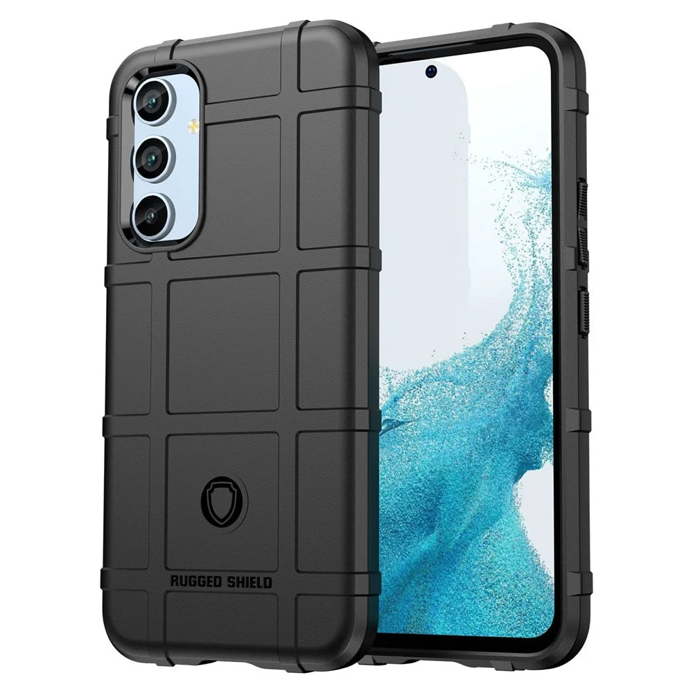 For Samsung Galaxy A54 5G Protective Phone Case Rugged Square Grid Texture TPU Cover - Black - 1