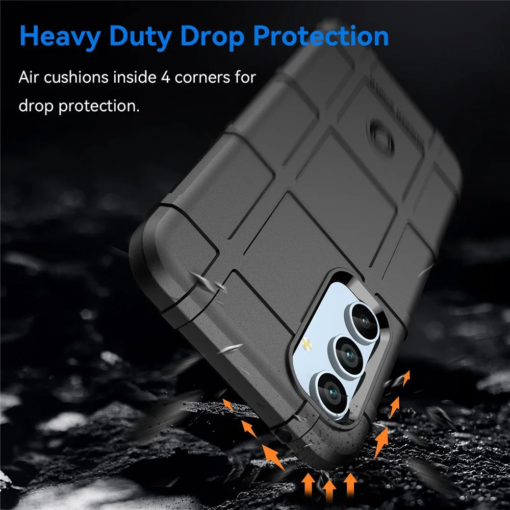 For Samsung Galaxy A54 5G Protective Phone Case Rugged Square Grid Texture TPU Cover - Black - 3