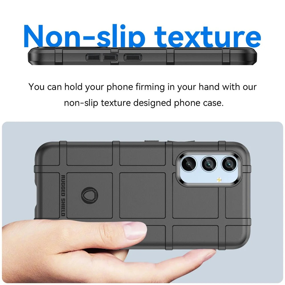 For Samsung Galaxy A54 5G Protective Phone Case Rugged Square Grid Texture TPU Cover - Black - 4