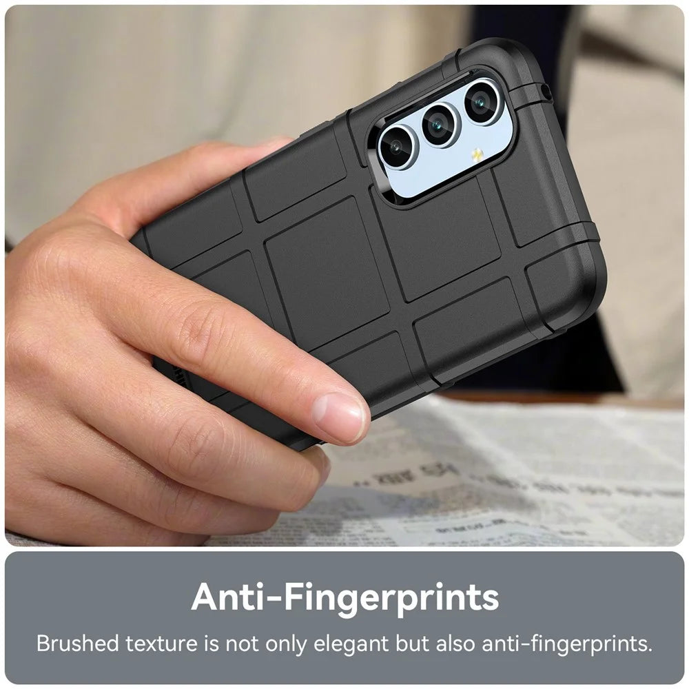 For Samsung Galaxy A54 5G Protective Phone Case Rugged Square Grid Texture TPU Cover - Black - 5