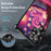 For Samsung Galaxy S22 Ultra 5G Magnetic Case Artistic Paint Metal PC TPU Phone Cover with Lens Protector - Pink Purple Nebula - 3