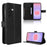 For Samsung Galaxy A37 5G Leather Wallet Case with Strap Diamond Texture Phone Cover - Black - 1