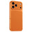 For iPhone 17 Pro Phone Case Lambskin Texture PC TPU PU Leather Shockproof Protective Cover - Orange - 1