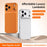 For iPhone 17 Pro Phone Case Lambskin Texture PC TPU PU Leather Shockproof Protective Cover - Orange - 7