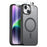 NORTHJO For iPhone 14 Magnetic Case Translucent Matte Shockproof Phone Cover Set with Front Screen Protector + Lens Film - Black - 1