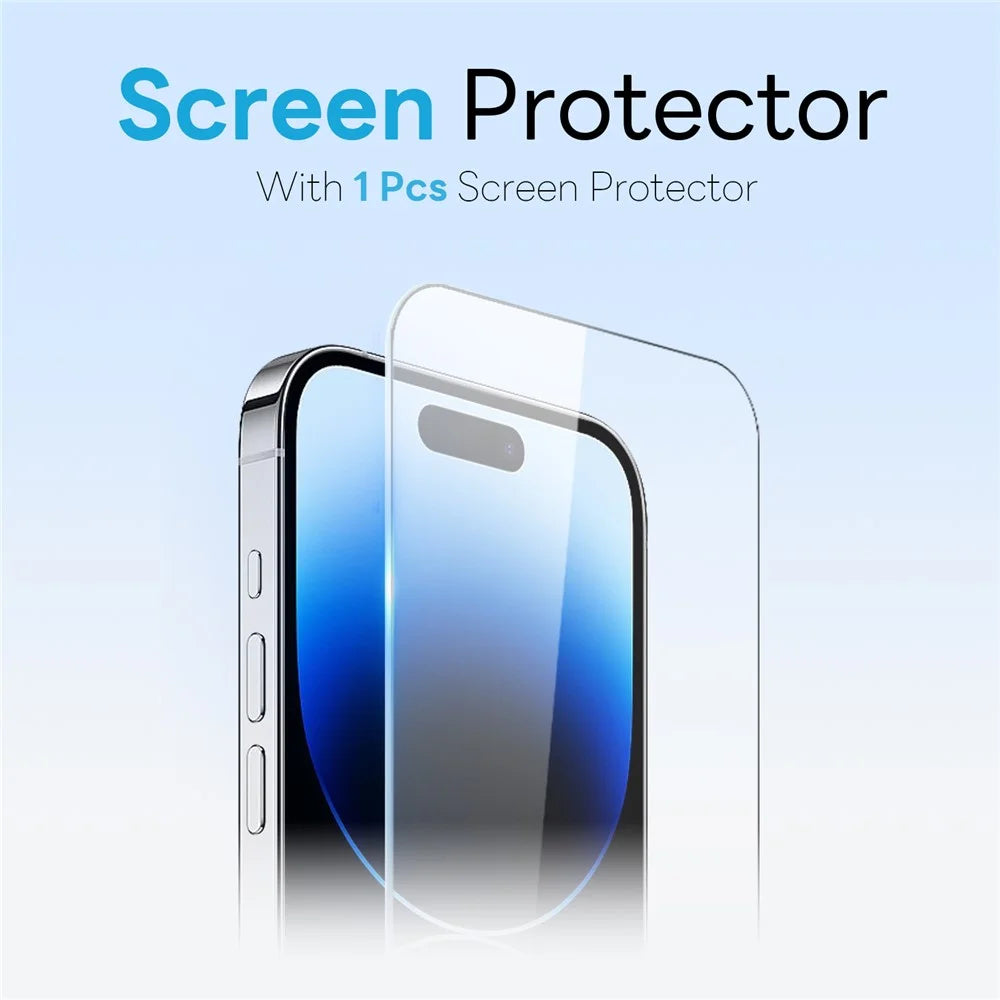 NORTHJO For iPhone 14 Pro Max Magnetic Case Translucent Matte Shockproof Phone Cover Set with Front Screen Protector + Lens Film - Black - 3