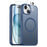 NORTHJO For iPhone 15 Magnetic Case Translucent Matte Shockproof Phone Cover Set with Front Screen Protector + Lens Film - Blue - 1