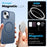 NORTHJO For iPhone 15 Magnetic Case Translucent Matte Shockproof Phone Cover Set with Front Screen Protector + Lens Film - Blue - 2