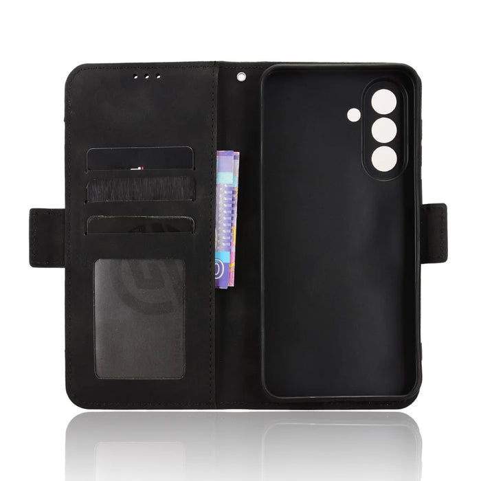For Samsung Galaxy A57 5G Leather Case Phone Wallet Cover with Multiple Card Slots - Black - 4