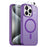 NORTHJO For iPhone 15 Pro Magnetic Case Translucent Matte Shockproof Phone Cover Set with Front Screen Protector + Lens Film - Purple - 1