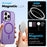 NORTHJO For iPhone 15 Pro Magnetic Case Translucent Matte Shockproof Phone Cover Set with Front Screen Protector + Lens Film - Purple - 2
