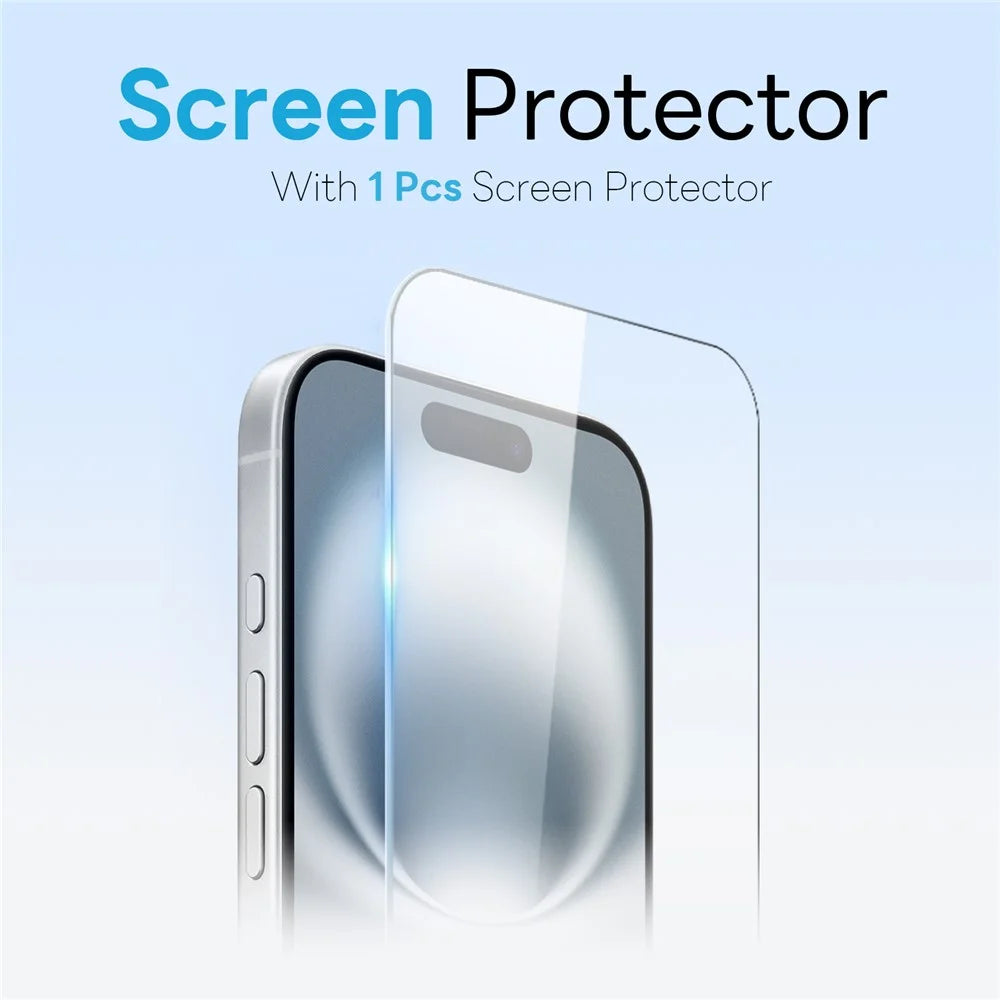 NORTHJO For iPhone 16 Plus Magnetic Case Translucent Matte Shockproof Phone Cover Set with Front Screen Protector + Lens Film - Blue - 3
