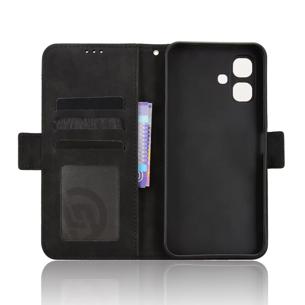 For Infinix Smart 20 4G Leather Case Phone Wallet Cover with Multiple Card Slots - Black - 4