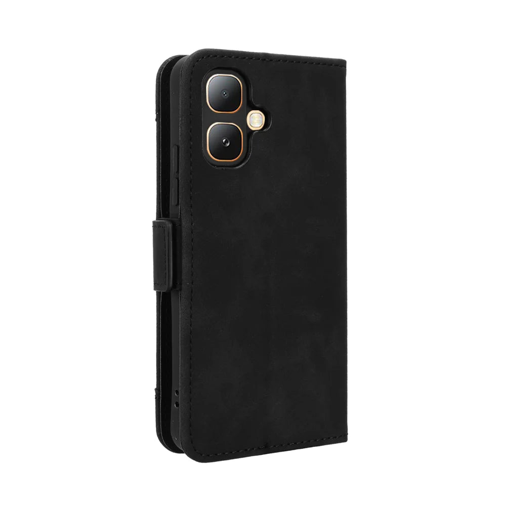 For Infinix Smart 20 4G Leather Case Phone Wallet Cover with Multiple Card Slots - Black - 7