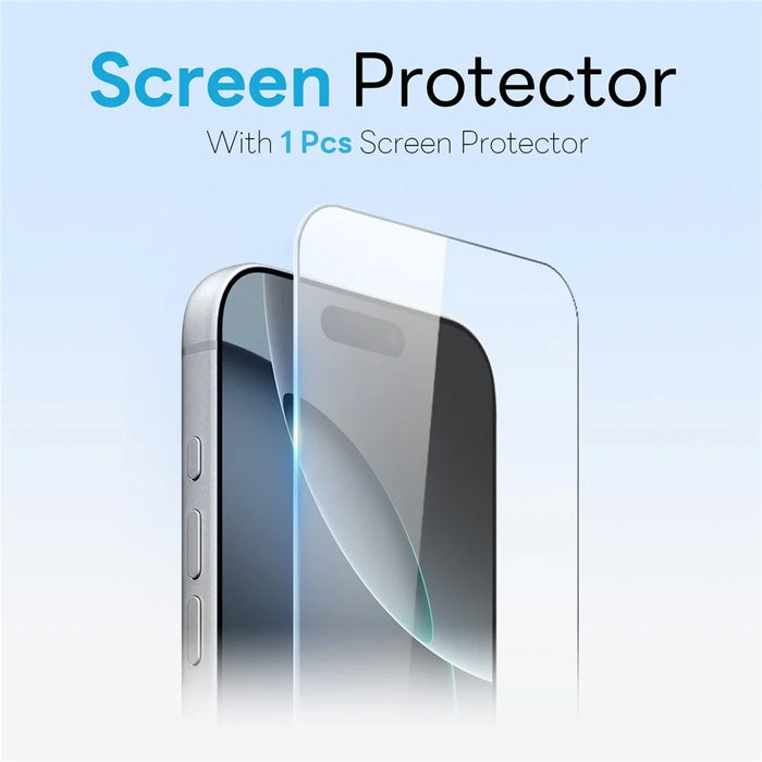 NORTHJO For iPhone 16 Pro Magnetic Case Translucent Matte Shockproof Phone Cover Set with Front Screen Protector + Lens Film - Grey - 3