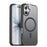 NORTHJO For iPhone 17 Magnetic Case Translucent Matte Shockproof Phone Cover Set with Front Screen Protector + Lens Film - Black - 1