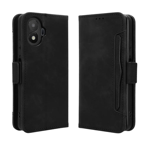 For TCL K70 SE 4G Leather Case Phone Wallet Cover with Multiple Card Slots - Black - 1