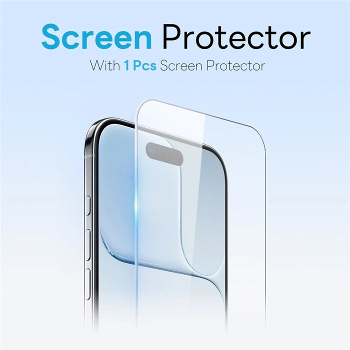 NORTHJO For iPhone Air Magnetic Case Translucent Matte Shockproof Phone Cover Set with Front Screen Protector + Lens Film - Blue - 3