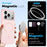 NORTHJO For iPhone 17 Pro Magnetic Case Translucent Matte Shockproof Phone Cover Set with Front Screen Protector + Lens Film - Pink - 2