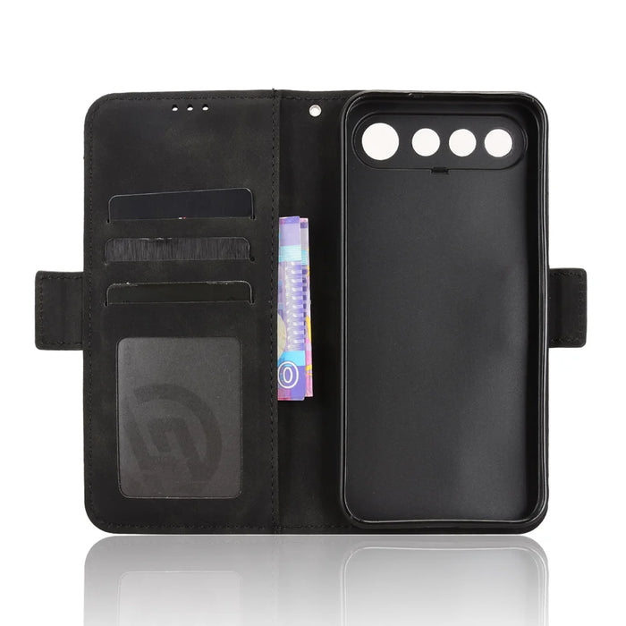 For Realme 16 5G Leather Case Phone Wallet Cover with Multiple Card Slots - Black - 4