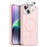 NORTHJO 5 in 1 Set for iPhone 14 Magnetic Case Translucent Matte Shockproof Phone Cover with 2Pcs Front Screen Protector + 2Pcs Lens Film - Pink - 1