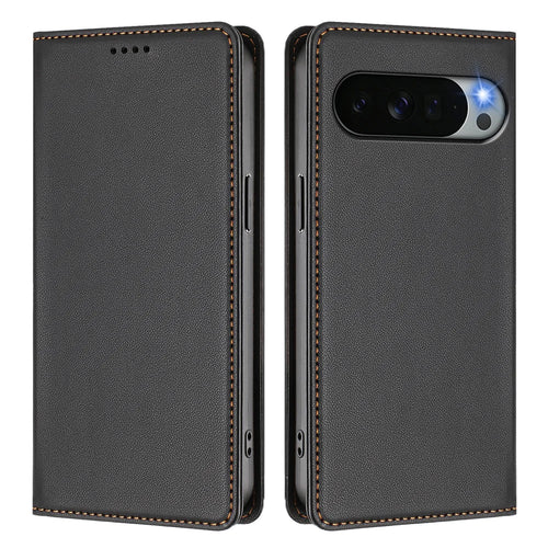 For Google Pixel 11 Pro XL Leather Wallet Case Magnetic Closure RFID Blocking Phone Cover - Black - 1