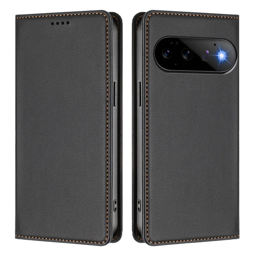 For Google Pixel 11 Pro / Pixel 11 Leather Wallet Case Magnetic Closure RFID Blocking Phone Cover - Black - 1